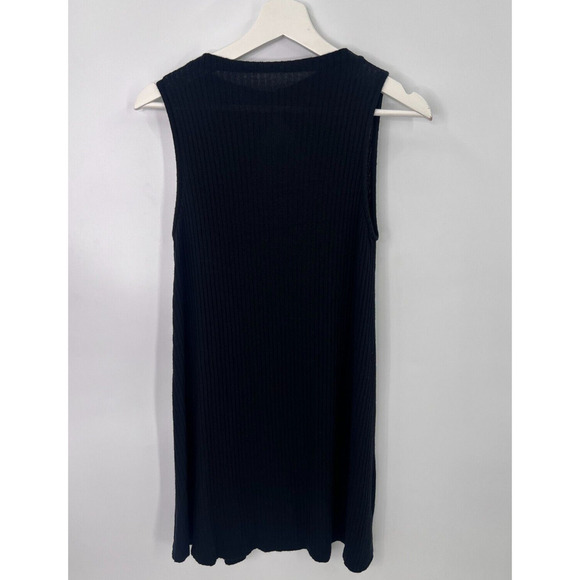 American Eagle Tank Ribbed Swing Dress with Keyhole Back Black Women's XS - Picture 3 of 9